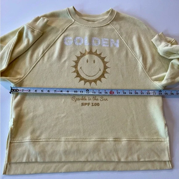 aerie Oversized Cotton Ribbed Sweater Sun Yellow Golden Glow Small - Picture 5 of 13